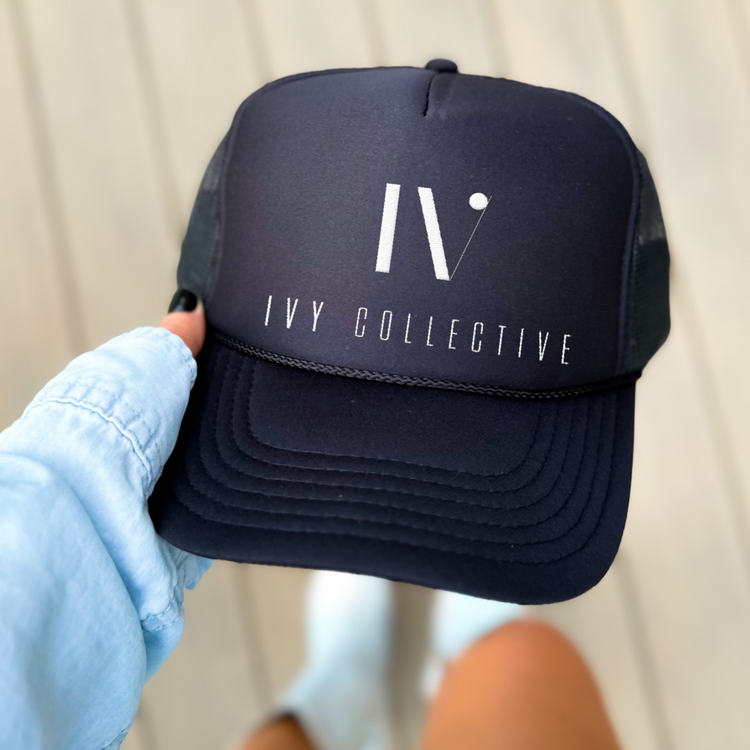 Ivy Collective Foam Trucker Hat, Embroidered White Stitching