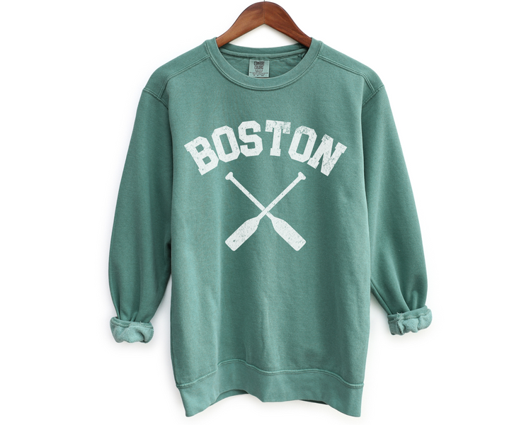 Boston Crewneck Sweatshirt | Vintage Sporty Athleisure Rowing Style