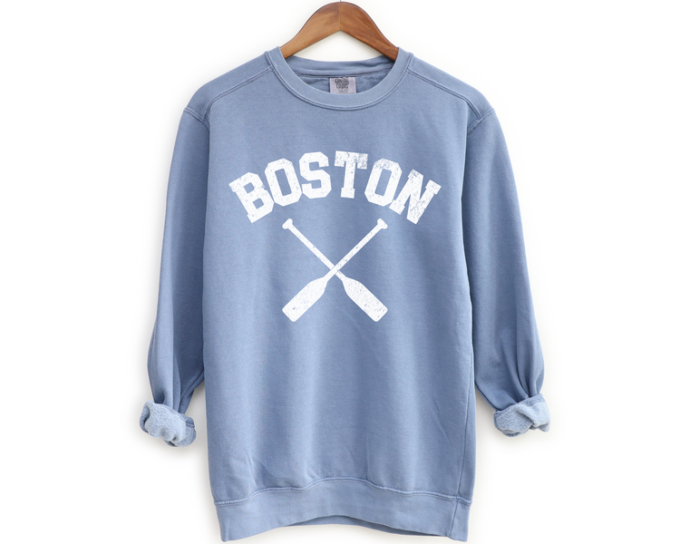 Boston Crewneck Sweatshirt | Vintage Sporty Athleisure Rowing Style