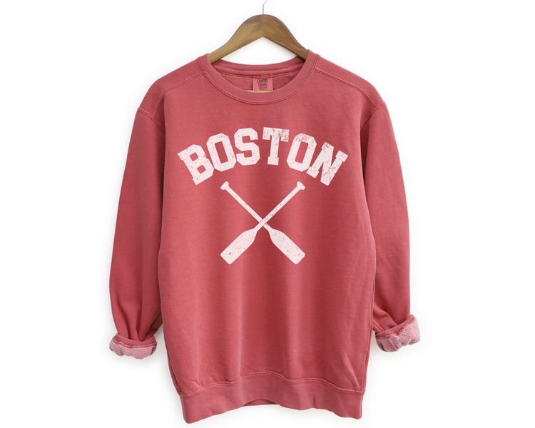 Boston Crewneck Sweatshirt | Vintage Sporty Athleisure Rowing Style