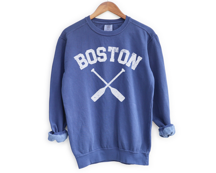 Boston Crewneck Sweatshirt | Vintage Sporty Athleisure Rowing Style