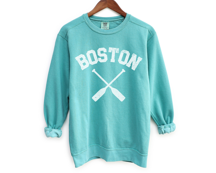 Boston Crewneck Sweatshirt | Vintage Sporty Athleisure Rowing Style