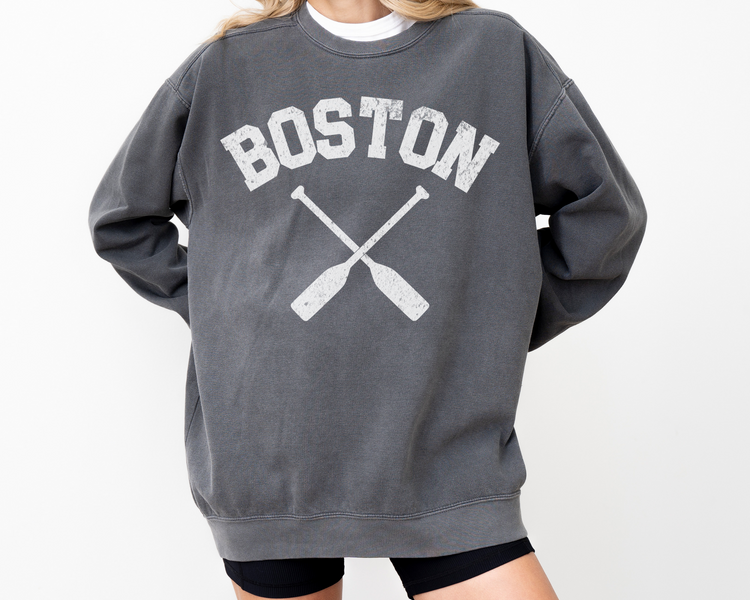 Boston Crewneck Sweatshirt | Vintage Sporty Athleisure Rowing Style