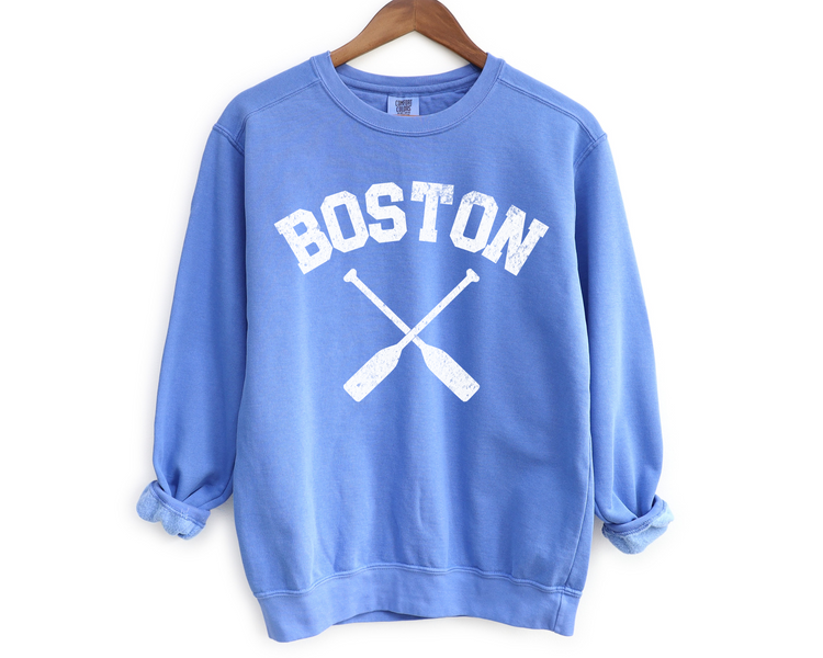 Boston Crewneck Sweatshirt | Vintage Sporty Athleisure Rowing Style
