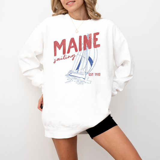 Maine Sailing Lightweight Cotton Crewneck Sweatshirt