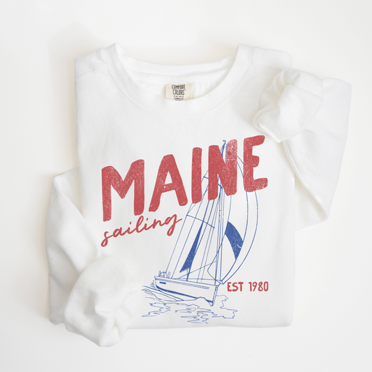 Maine Sailing Lightweight Cotton Crewneck Sweatshirt