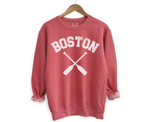 Boston Crewneck Sweatshirt | Vintage Sporty Athleisure Rowing Style