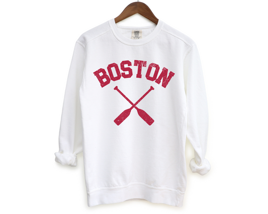 Boston Crewneck Sweatshirt | Vintage Sporty Athleisure Rowing Style